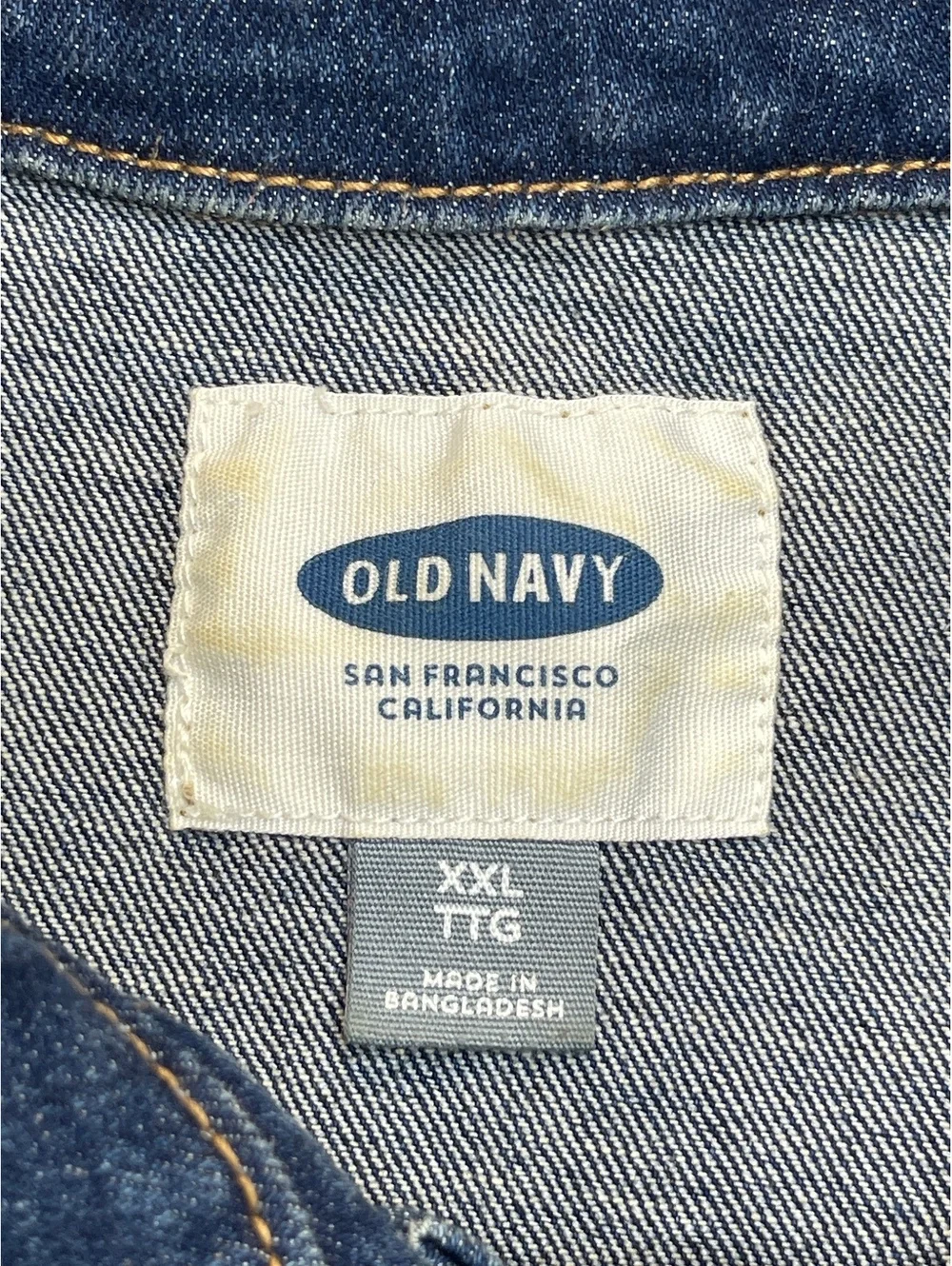 Old Navy Denim Jacket Women XXL Blue Jean Button Front Trucker Coat Medium Wash